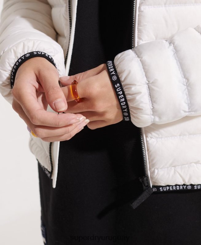 uy Superdry mujer chamarra capitonada de plumas blanco DT2N8Z5612 ropa