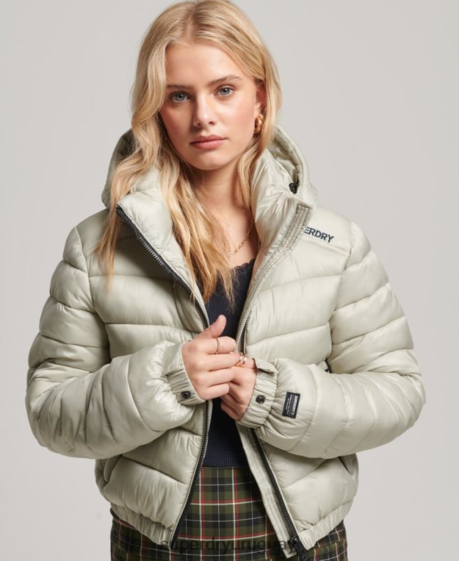 uy Superdry mujer chamarra capitonada deportiva ligera gris DT2N8Z3614 ropa
