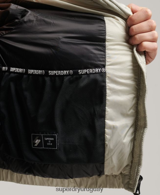 uy Superdry mujer chamarra capitonada deportiva ligera gris DT2N8Z3614 ropa