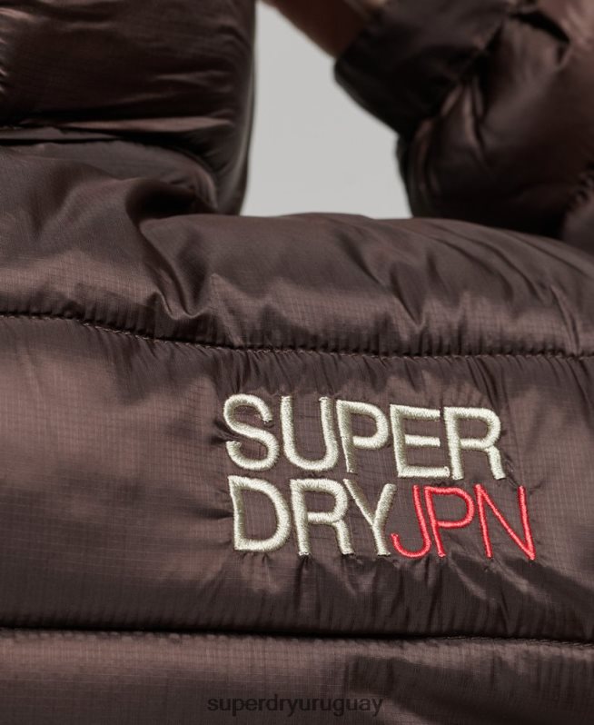 uy Superdry mujer chamarra capitonada deportiva ligera marrón DT2N8Z3708 ropa