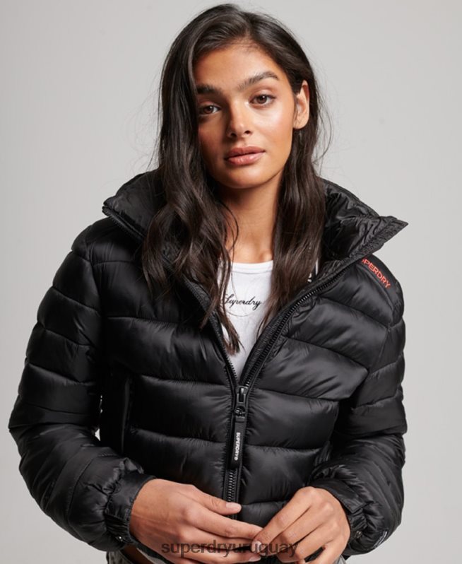 uy Superdry mujer chamarra capitonada deportiva ligera negro DT2N8Z3787 ropa