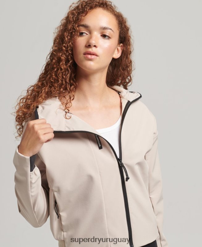 uy Superdry mujer chamarra capitonada técnica beige DT2N8Z5521 ropa
