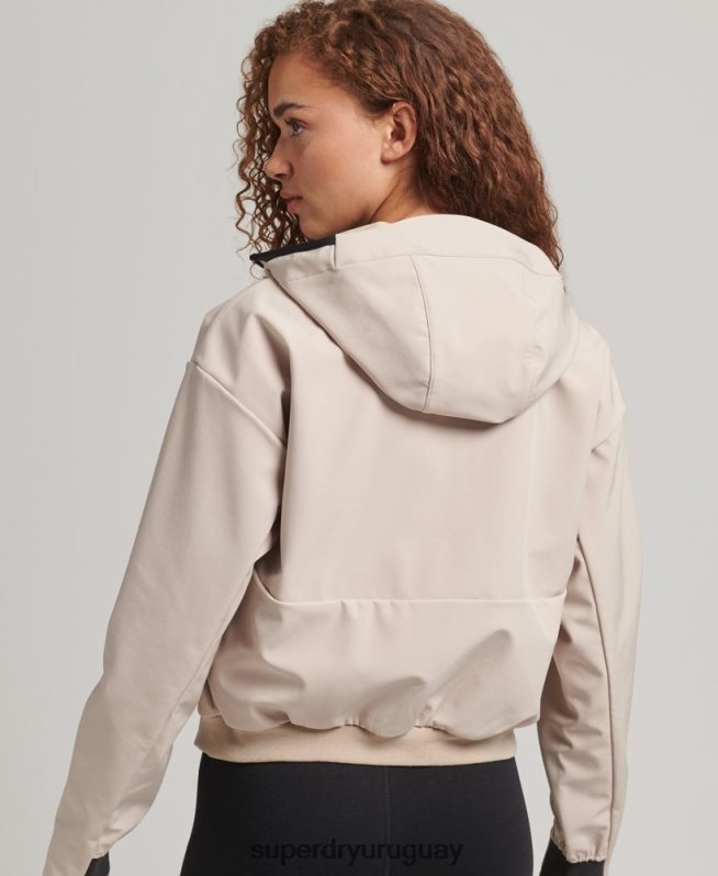 uy Superdry mujer chamarra capitonada técnica beige DT2N8Z5521 ropa
