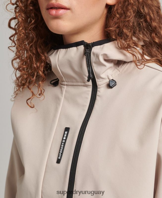 uy Superdry mujer chamarra capitonada técnica beige DT2N8Z5521 ropa