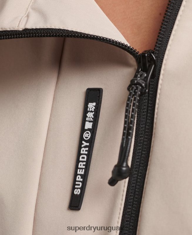 uy Superdry mujer chamarra capitonada técnica beige DT2N8Z5521 ropa
