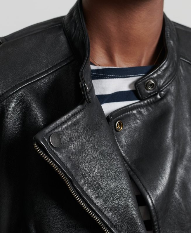 uy Superdry mujer chamarra clásica de cuero negro DT2N8Z3717 ropa