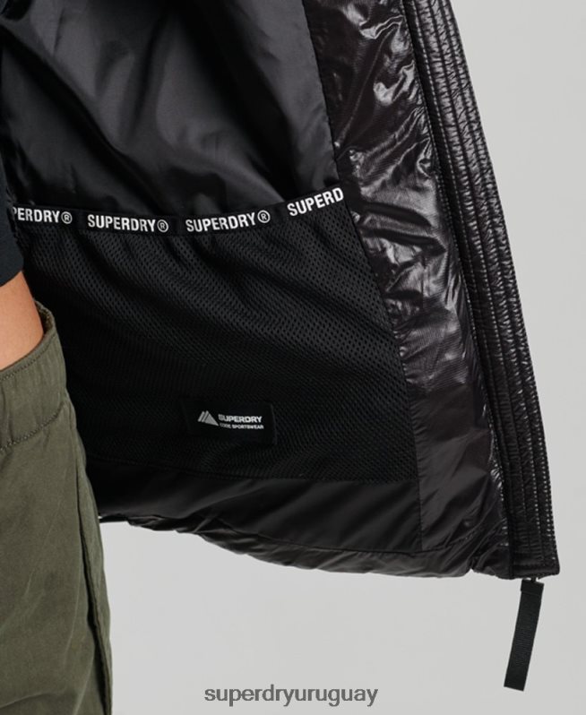 uy Superdry mujer chamarra con capucha de montaña fuji negro DT2N8Z5610 ropa