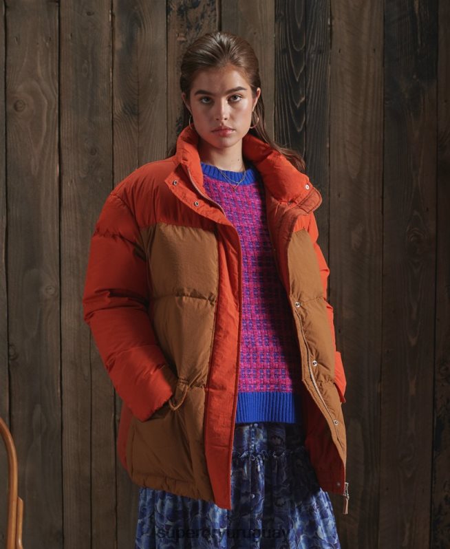 uy Superdry mujer chamarra con cuello embudo de edición limitada naranja DT2N8Z5695 ropa