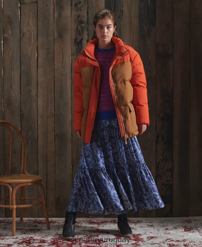 uy Superdry mujer chamarra con cuello embudo de edición limitada naranja DT2N8Z5695 ropa