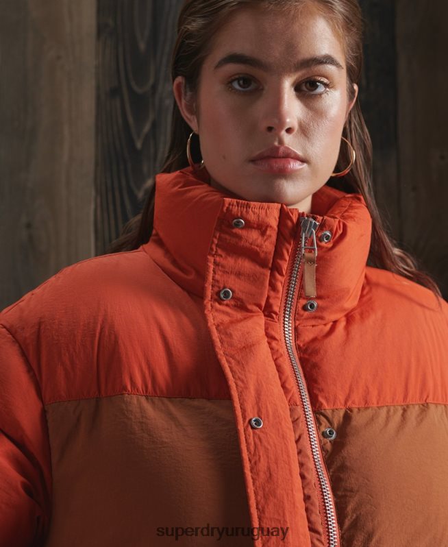 uy Superdry mujer chamarra con cuello embudo de edición limitada naranja DT2N8Z5695 ropa