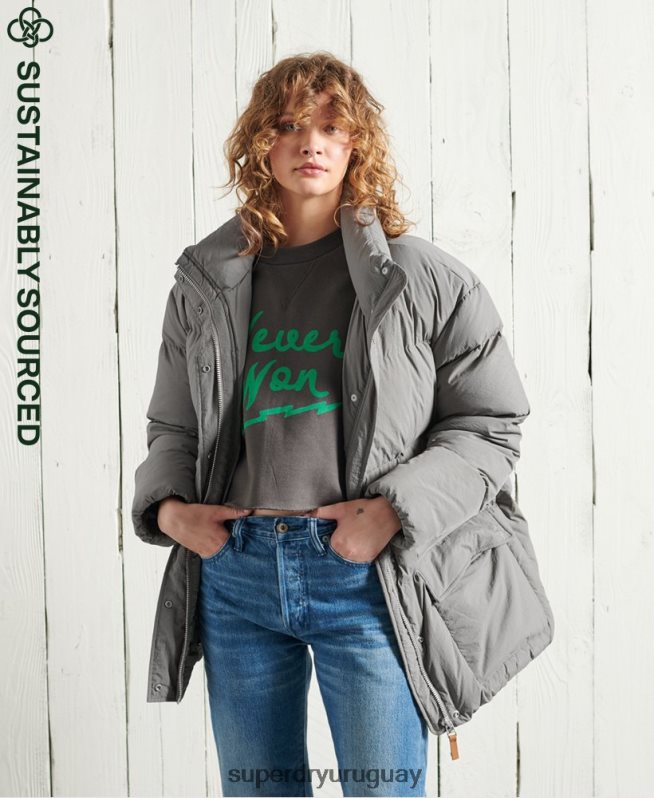 uy Superdry mujer chamarra con cuello embudo de edición limitada plata DT2N8Z5696 ropa