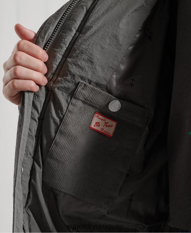 uy Superdry mujer chamarra con cuello embudo de edición limitada plata DT2N8Z5696 ropa