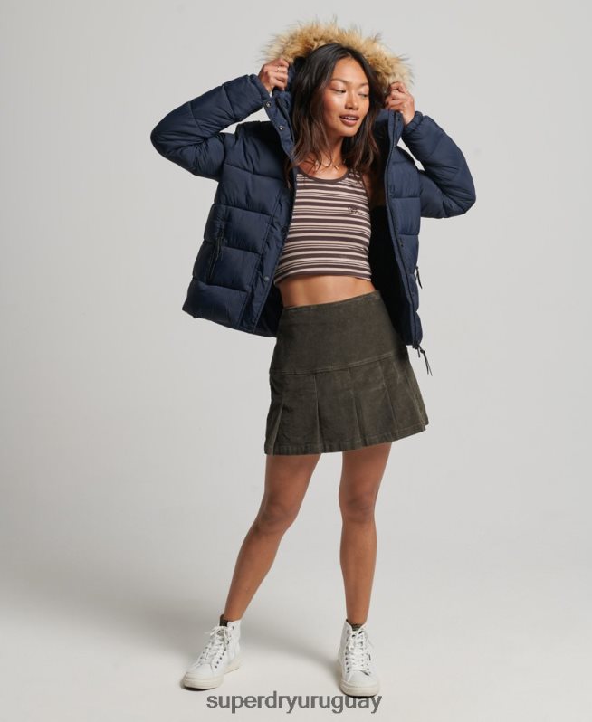 uy Superdry mujer chamarra corta con capucha Armada DT2N8Z3585 ropa