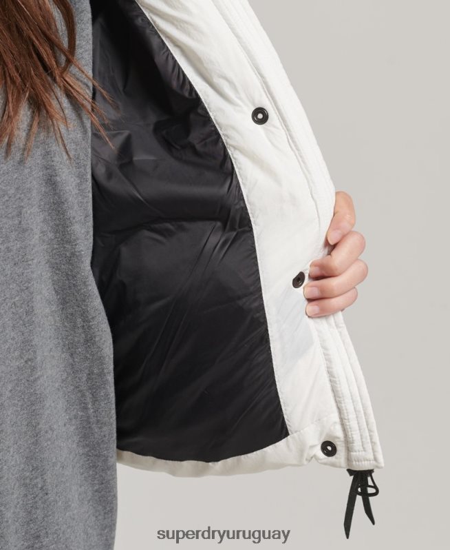 uy Superdry mujer chamarra corta con capucha blanco DT2N8Z3670 ropa