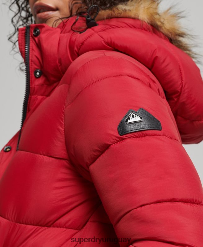 uy Superdry mujer chamarra corta con capucha rojo DT2N8Z3632 ropa