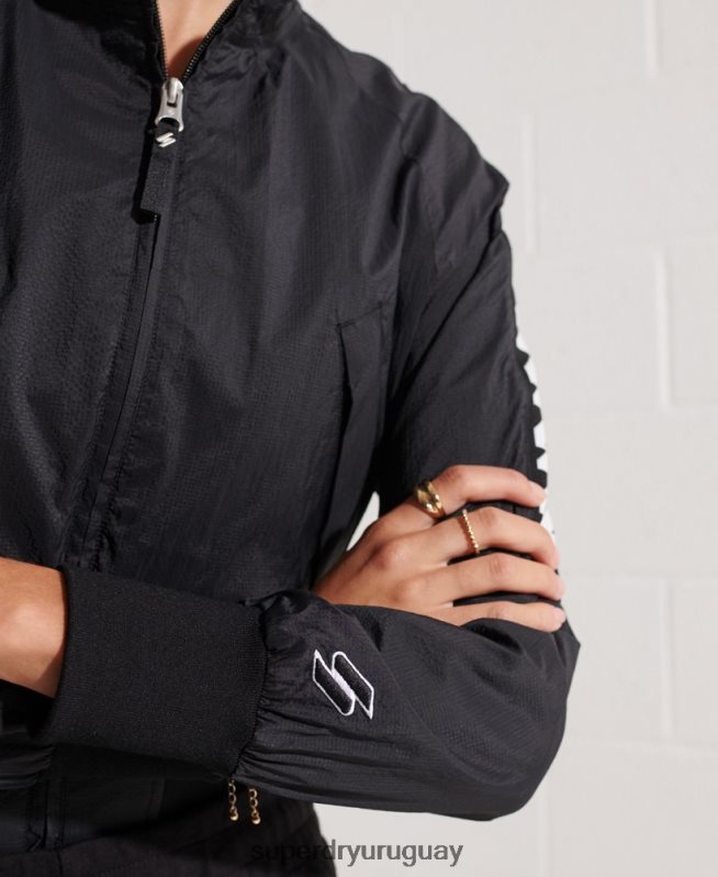 uy Superdry mujer chamarra cortavientos code energy sd negro DT2N8Z5575 ropa