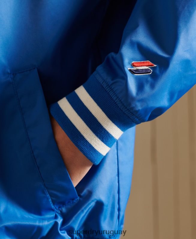 uy Superdry mujer chamarra de béisbol universitaria extragrande azul DT2N8Z3852 ropa