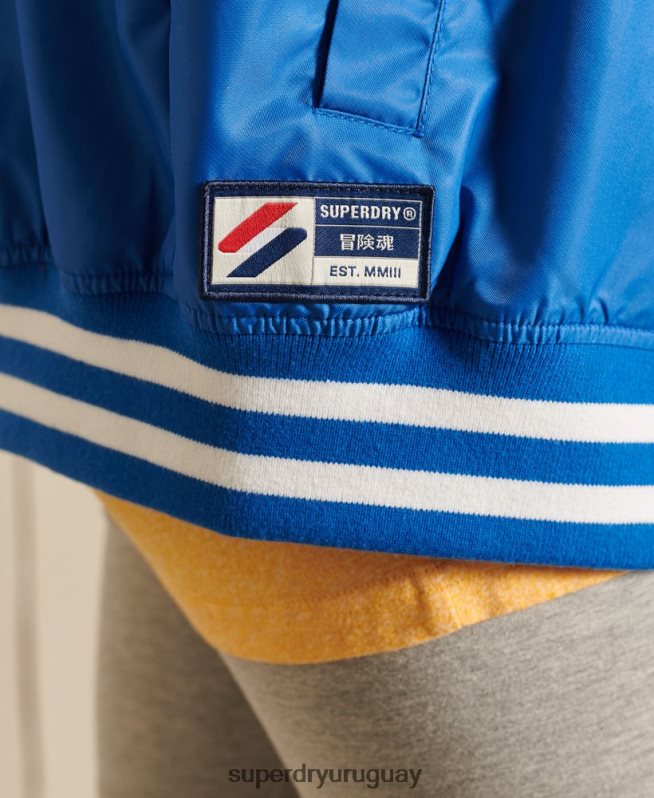 uy Superdry mujer chamarra de béisbol universitaria extragrande azul DT2N8Z3852 ropa