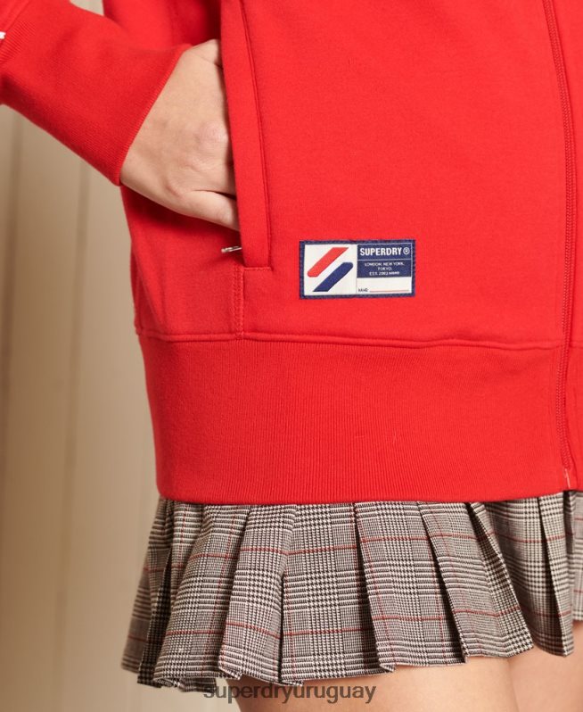 uy Superdry mujer chamarra de chándal con cinta oversize rojo DT2N8Z6048 ropa