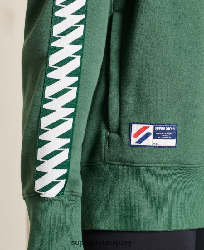 uy Superdry mujer chamarra de chándal con cinta oversize verde DT2N8Z6166 ropa