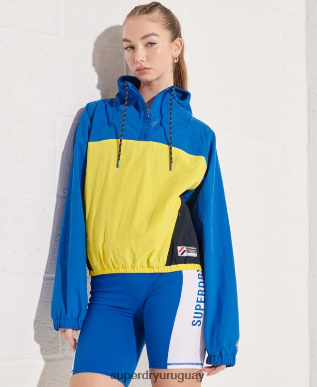 uy Superdry mujer chamarra de chándal corta azul DT2N8Z5706 ropa
