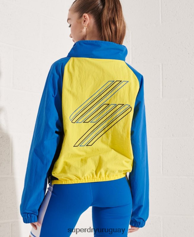uy Superdry mujer chamarra de chándal corta azul DT2N8Z5706 ropa