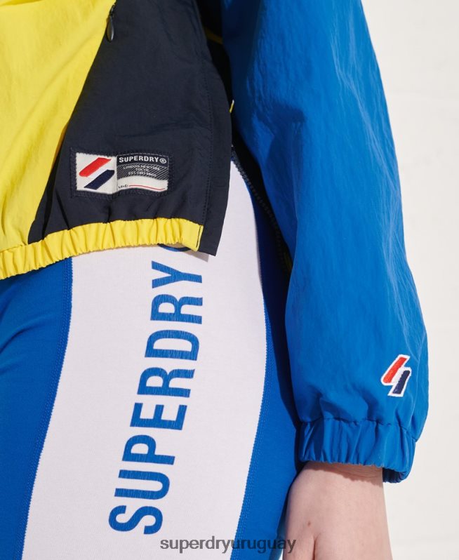 uy Superdry mujer chamarra de chándal corta azul DT2N8Z5706 ropa