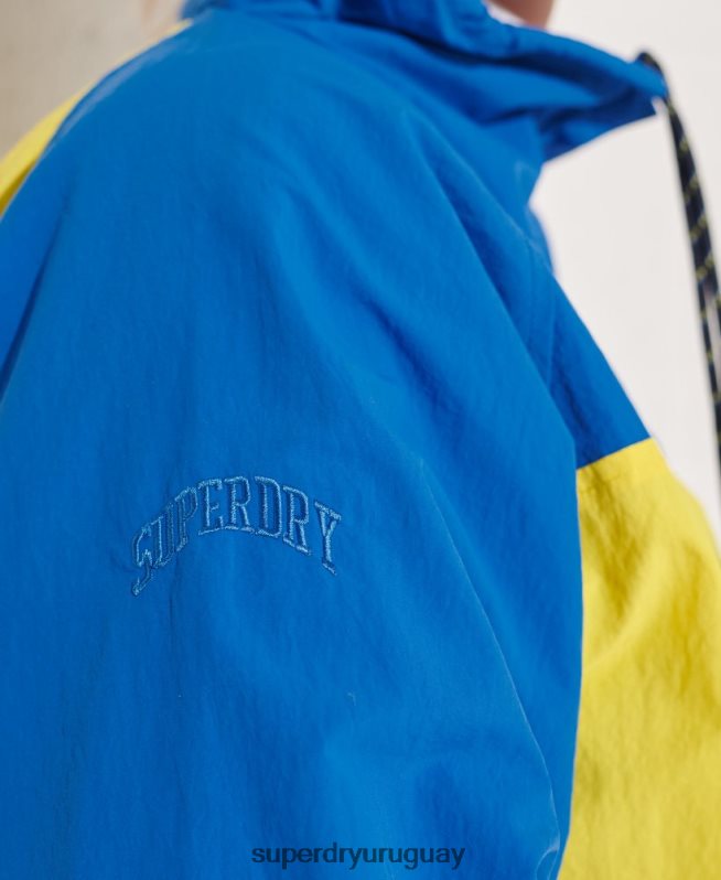 uy Superdry mujer chamarra de chándal corta azul DT2N8Z5706 ropa