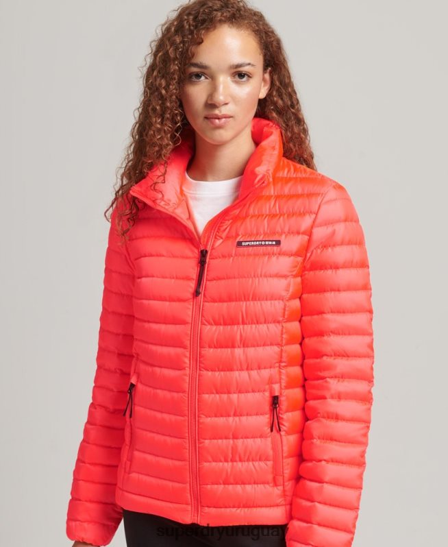 uy Superdry mujer chamarra de plumón con núcleo técnico coral DT2N8Z3714 ropa