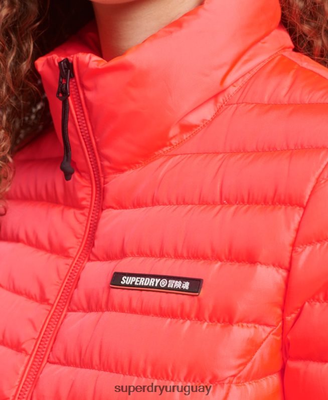 uy Superdry mujer chamarra de plumón con núcleo técnico coral DT2N8Z3714 ropa