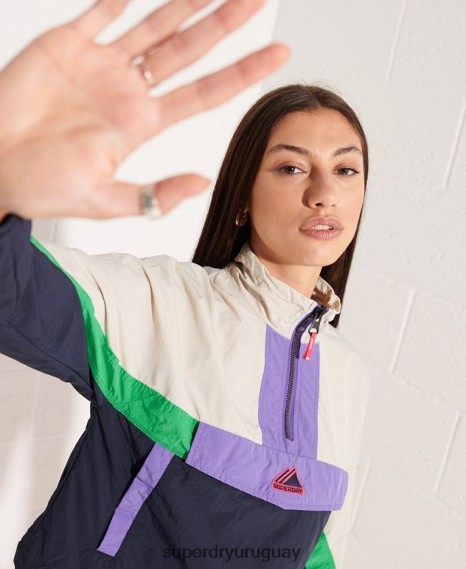 uy Superdry mujer chamarra deportiva con diseño colour block Armada DT2N8Z5592 ropa