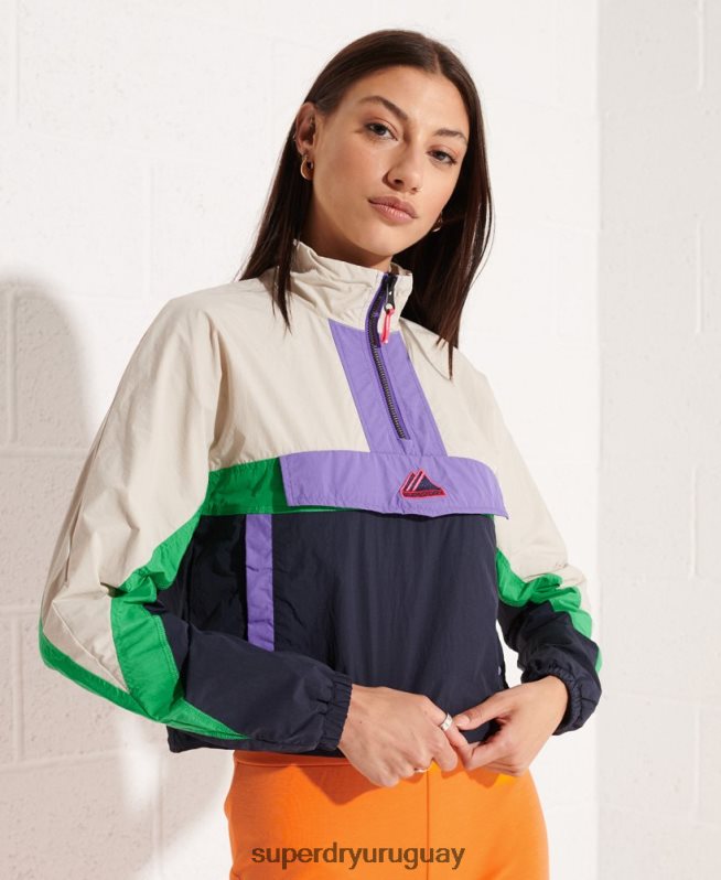 uy Superdry mujer chamarra deportiva con diseño colour block Armada DT2N8Z5592 ropa