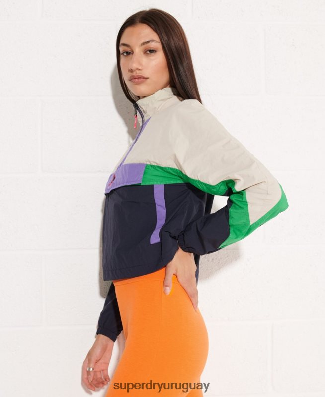 uy Superdry mujer chamarra deportiva con diseño colour block Armada DT2N8Z5592 ropa
