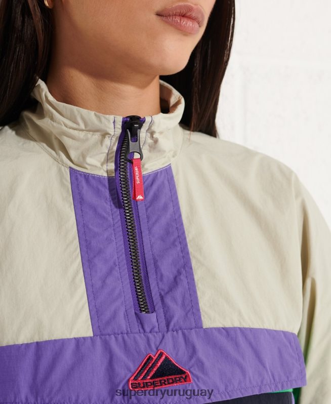 uy Superdry mujer chamarra deportiva con diseño colour block Armada DT2N8Z5592 ropa