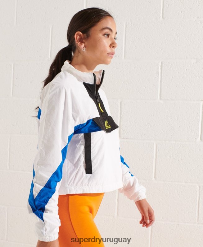 uy Superdry mujer chamarra deportiva con diseño colour block blanco DT2N8Z5526 ropa