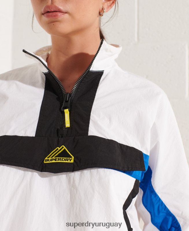 uy Superdry mujer chamarra deportiva con diseño colour block blanco DT2N8Z5526 ropa
