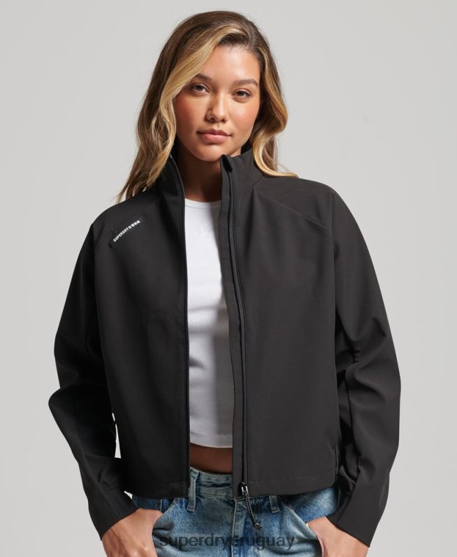 uy Superdry mujer chamarra deportiva de tejido técnico negro DT2N8Z5426 ropa