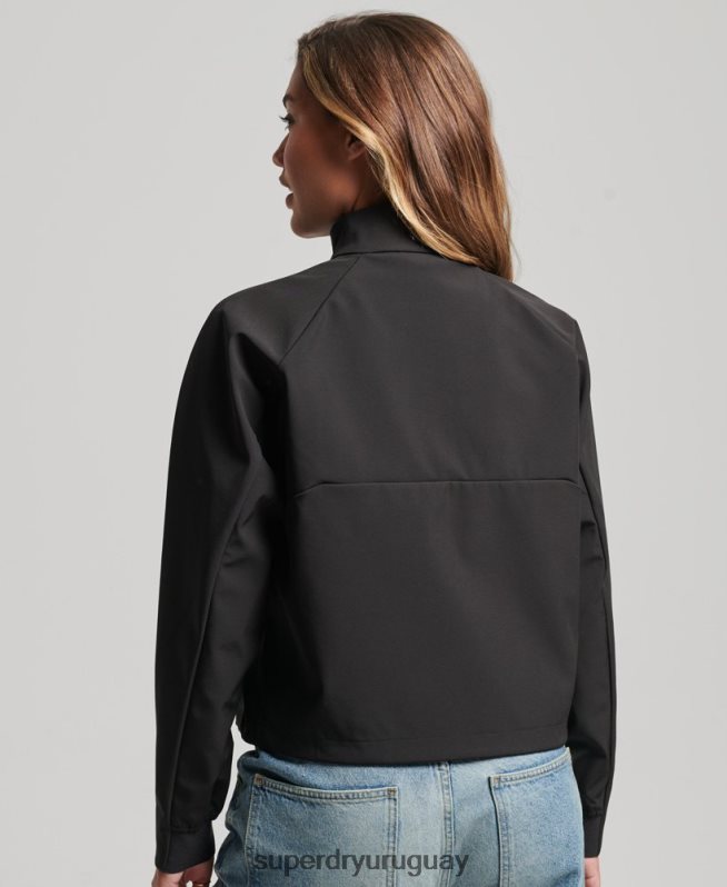 uy Superdry mujer chamarra deportiva de tejido técnico negro DT2N8Z5426 ropa
