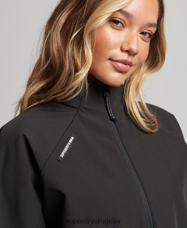 uy Superdry mujer chamarra deportiva de tejido técnico negro DT2N8Z5426 ropa