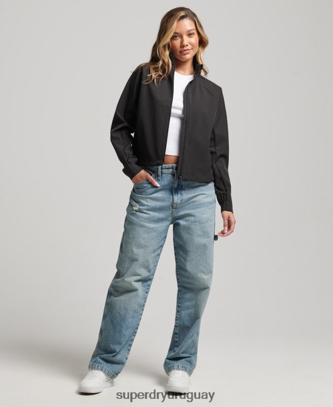 uy Superdry mujer chamarra deportiva de tejido técnico negro DT2N8Z5426 ropa