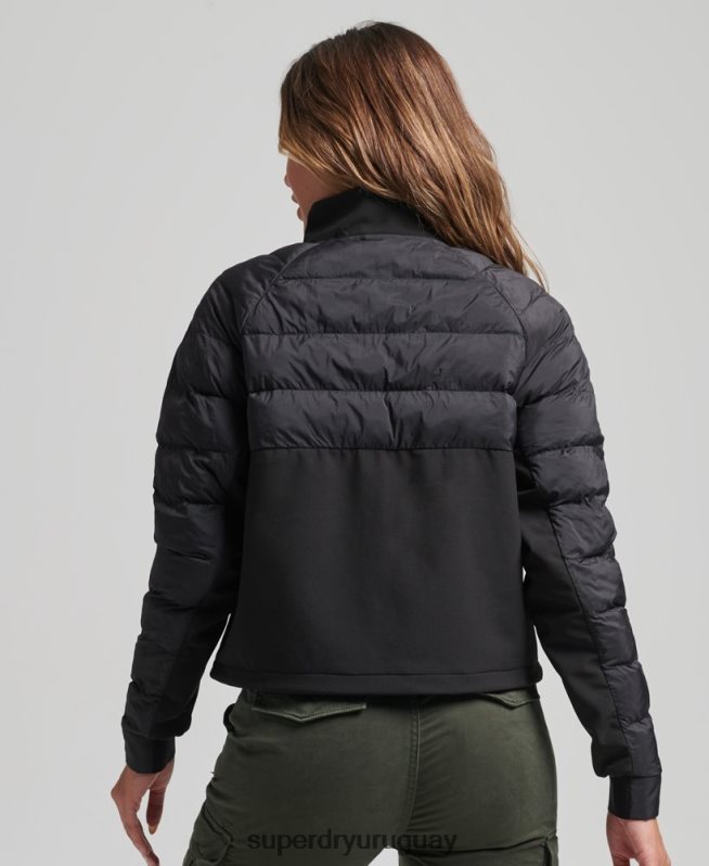 uy Superdry mujer chamarra deportiva híbrida negro DT2N8Z5650 ropa