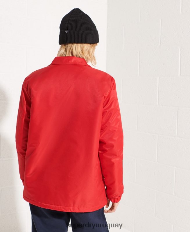 uy Superdry mujer chamarra entrenador a presión rojo DT2N8Z5733 ropa