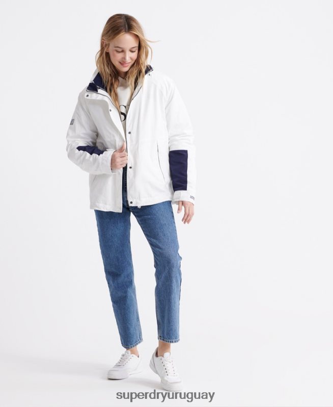 uy Superdry mujer chamarra esencial 4 en 1 de manga larga crema DT2N8Z3857 ropa