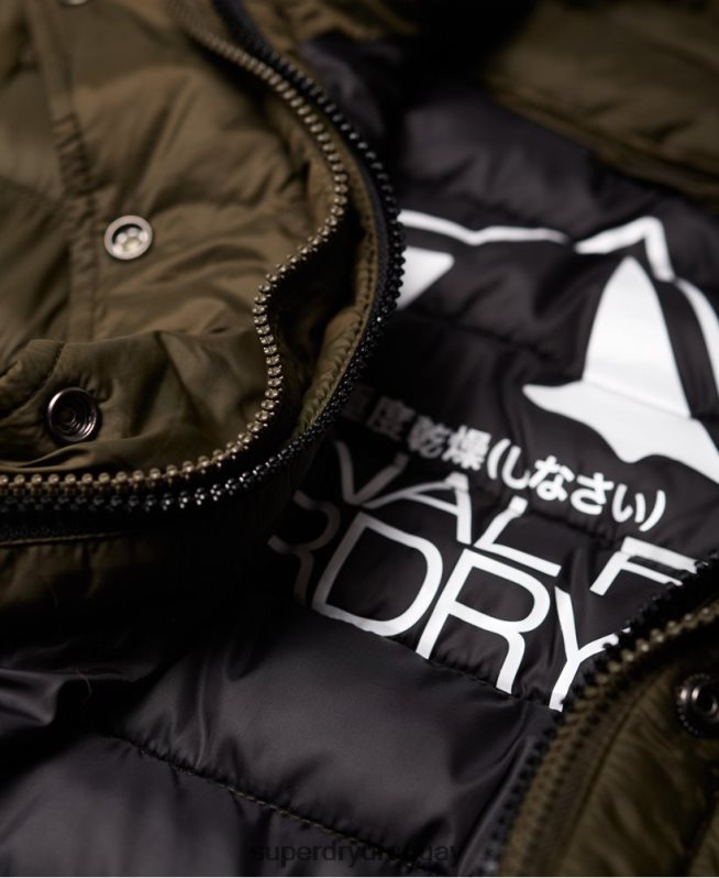 uy Superdry mujer chamarra fuji slim con doble cremallera y capucha caqui DT2N8Z3845 ropa