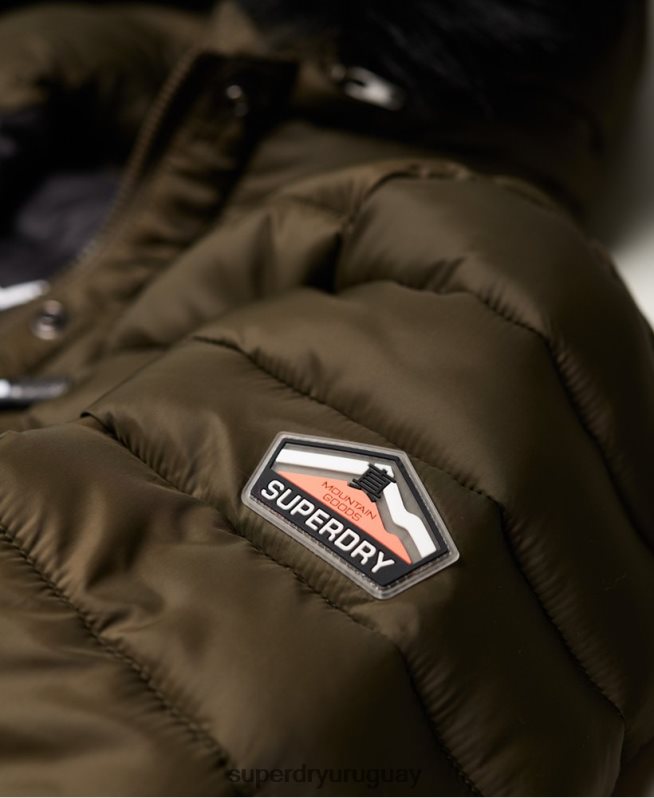 uy Superdry mujer chamarra fuji slim con doble cremallera y capucha caqui DT2N8Z3845 ropa