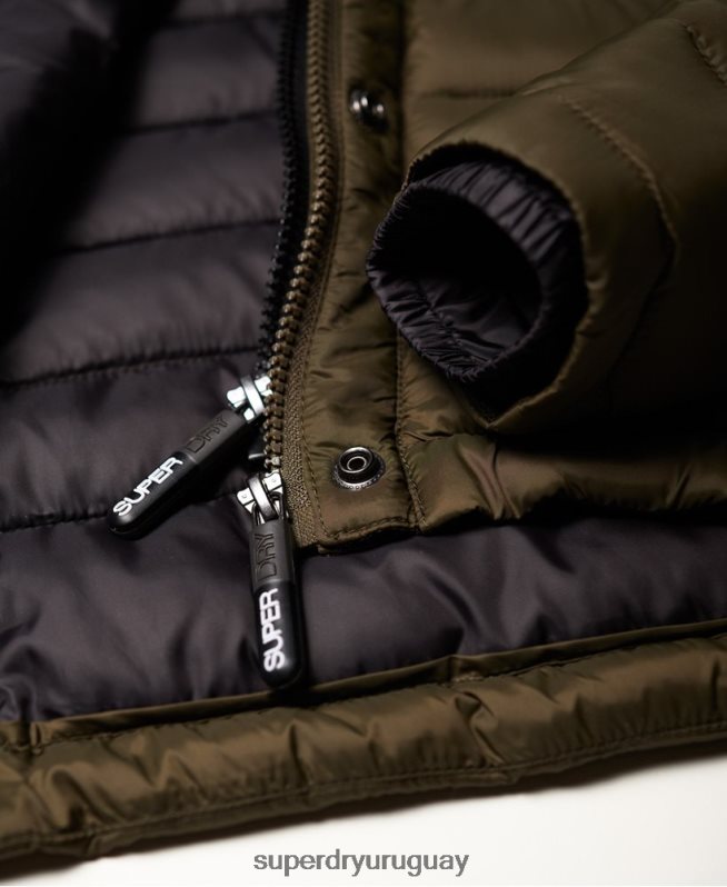 uy Superdry mujer chamarra fuji slim con doble cremallera y capucha caqui DT2N8Z3845 ropa