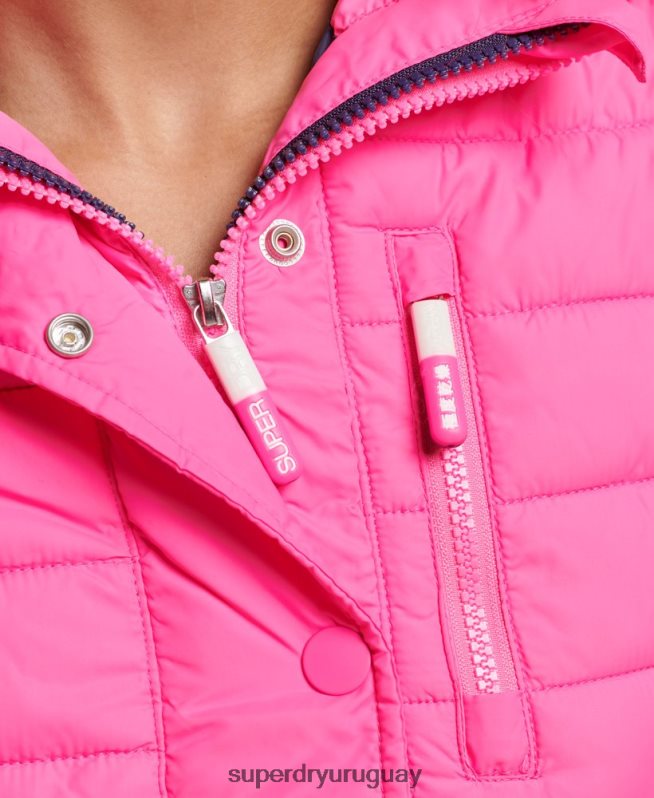uy Superdry mujer chamarra fuji slim con doble cremallera y capucha rosa DT2N8Z5720 ropa