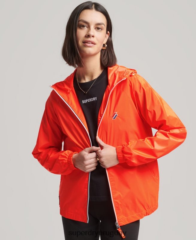 uy Superdry mujer chamarra ligera Essential con capucha coral DT2N8Z5619 ropa