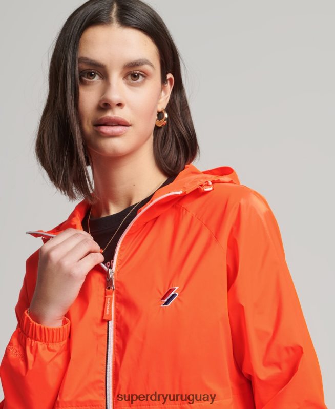 uy Superdry mujer chamarra ligera Essential con capucha coral DT2N8Z5619 ropa