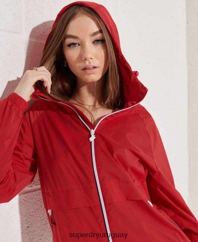 uy Superdry mujer chamarra ligera code sport rojo DT2N8Z5604 ropa